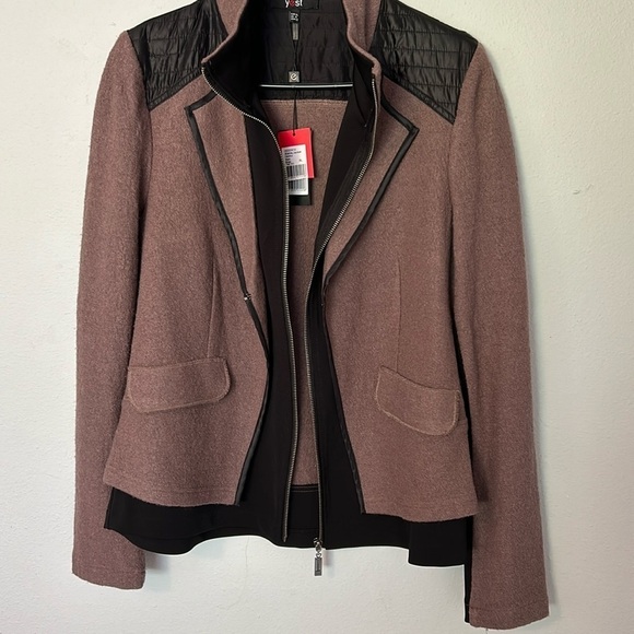 NWT Yest Wool blend dress jacket/blazer, rose tan and black, women’s size 12/XL. - Picture 3 of 8